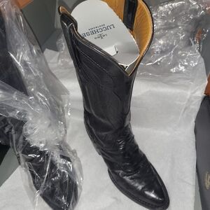 Authentic Lucchese Full Quill Ostrich/Leather Boots. Size 6 Handmade in the USA